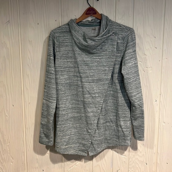 Danskin Women’s Green Grey Heather French Terry Bliss Wrap Size XL - Picture 1 of 10